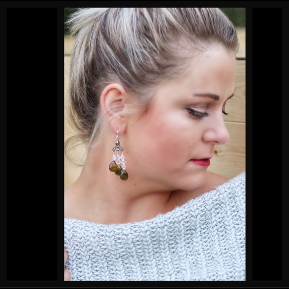 Gabriella Designs Jewelry - Handmade gossamer garnet chandelier earrings
